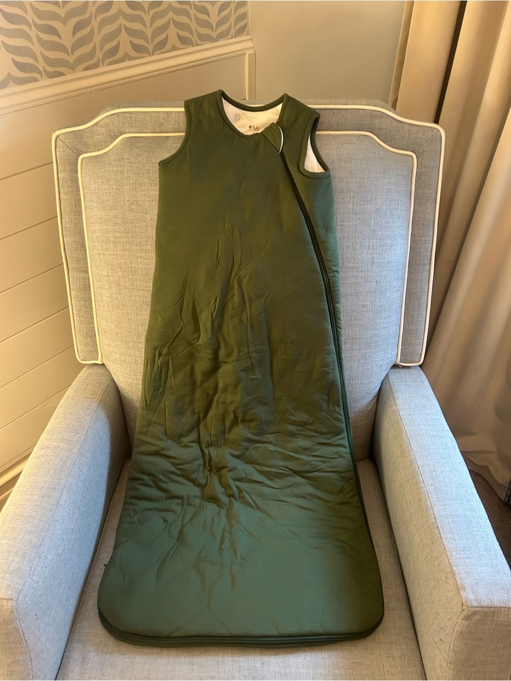 Kyte BABY NEW Large 2.5 TOG Fir Green Bamboo Zip-Front Sleeveless Sleep Sack